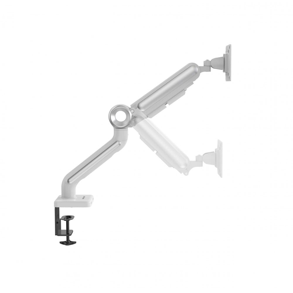 Devo Gaming Monitor Arm - Flexi Pro 1 - White/Silver 2