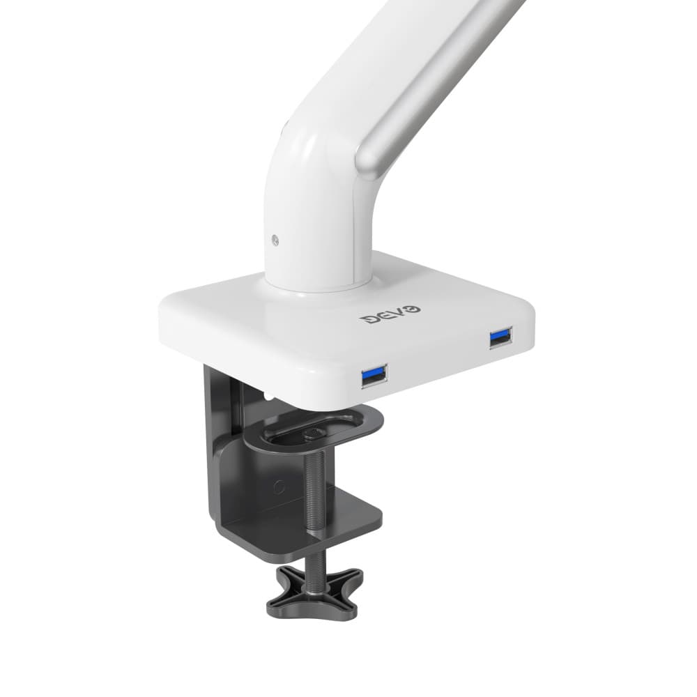 Devo Gaming Monitor Arm - Flexi Pro 1 - White/Silver 3