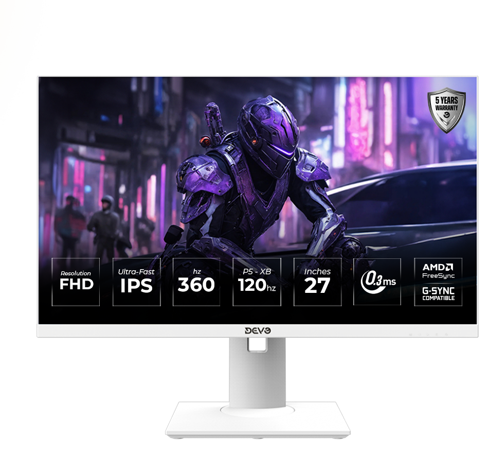 Official DEVO DFI27360 white monitor image